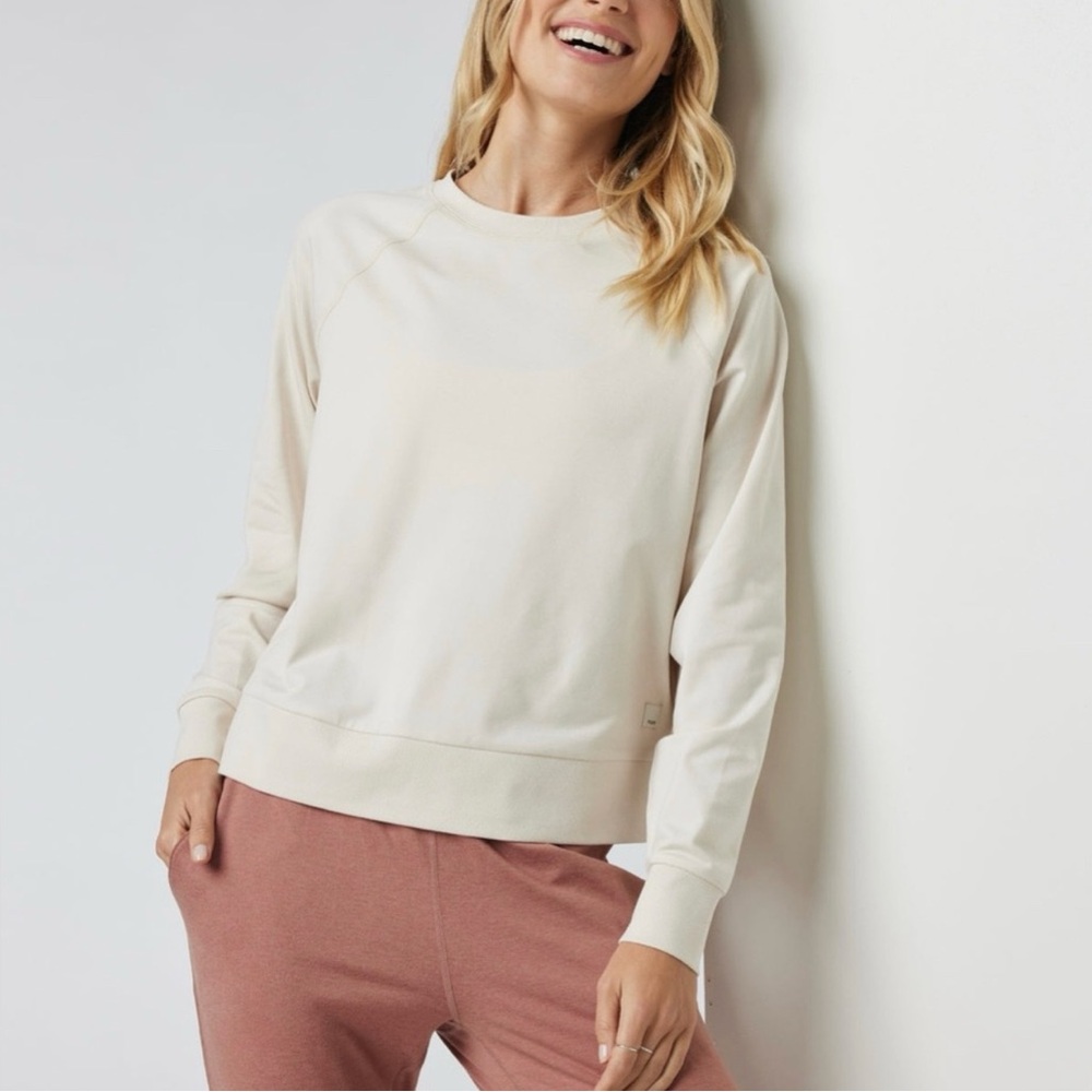Vuori halo crewneck sweatshirt long sleeve milkweed heather size small